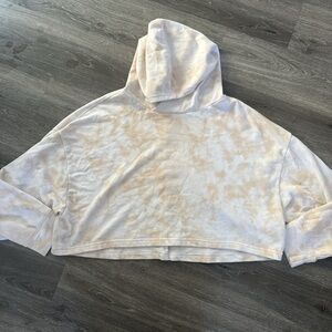 Fabletics Cream and Tan Hoodie